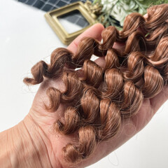 Волосы для кукол, трессы кудри-локоны-спиральки, коричневые с рыжинкой, длина 15 см*1 метр, набор 2 шт.