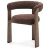 Стул Granite на 3 ножках из коричневого шенилла и массива ясеня в отделке орех