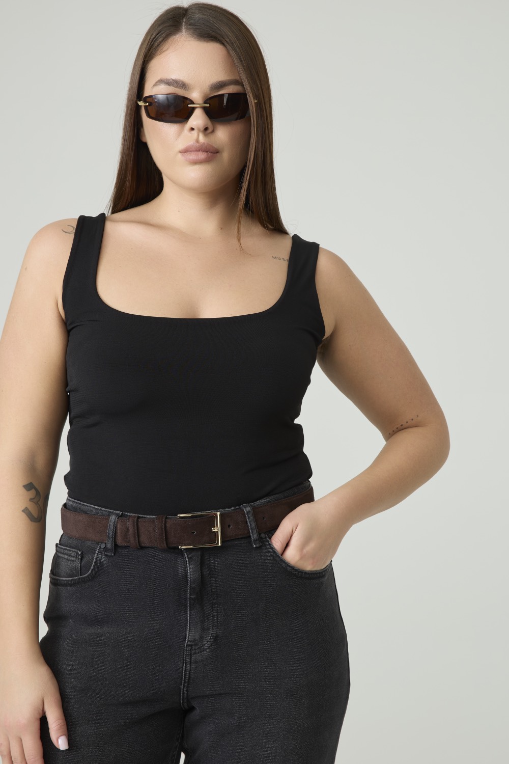 Классический ремень из замши, 35 мм, темно-коричневый