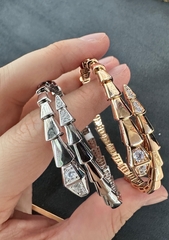 87089 - Браслет ЗМЕЯ -SERPENTI тонкий в розовой позолоте,lux качество VGOLD