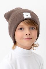 шапка  для мальчика  КВ 20397/ш/капучино