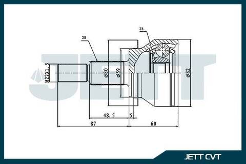 ШРУС внешний JETT V41-2807