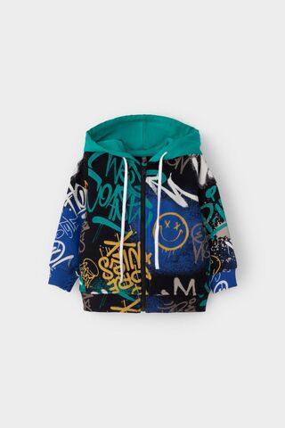 жакет  для мальчика  КР 302650/черный,яркое граффити к526