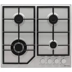 Варочная панель Krona NEBEL 60 IX W, нержавеющая сталь, газ-контроль, поворотные переключатели