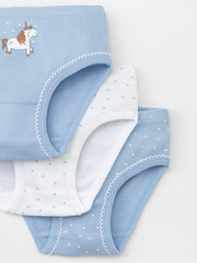 набор трусы/ уп  для девочки  К 1978-3уп/небесно-голубой,белый,звездочки Ал