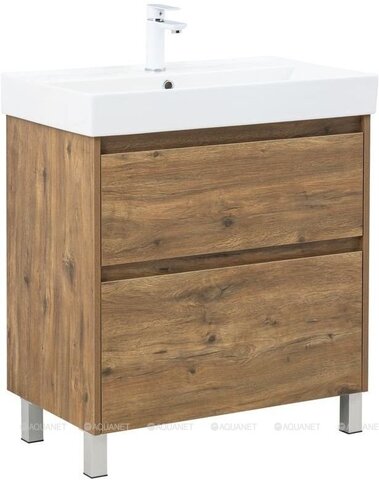 Aquanet 348196 Тумба с раковиной Nova Lite 2.0 75 напольная цв. дуб рустикальный (348196)