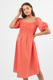 Платье для беременных 13478 красно-белая клетка
