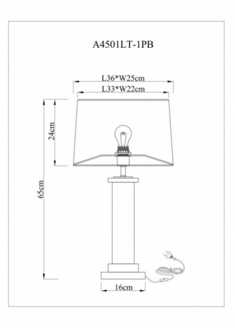 Настольная лампа Arte Lamp CAMELOT A4501LT-1PB