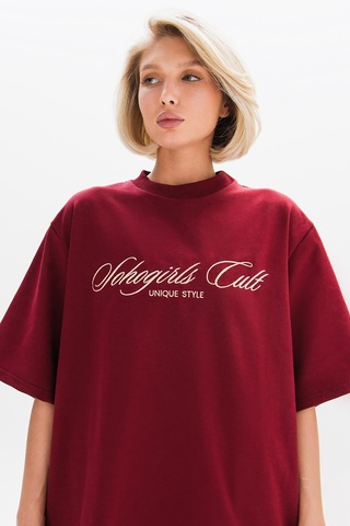 Футболка EMBROIDERY CULT WINE