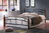 Кровать АТ-8077 200x140 (Double Bed металл) Черный/Красный дуб