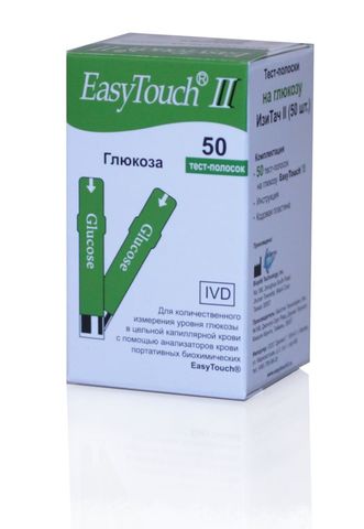 Тест-полоски ИзиТач (EasyTouch) на глюкозу  №10 (Bioptik Technology, Inc,Тайвань)