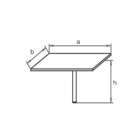 Стол приставной прямоугольный на металлической опоре МОНО-ЛЮКС