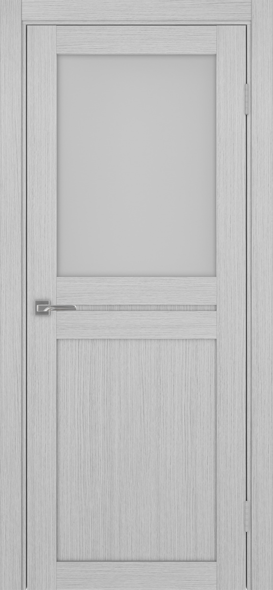 Дверь межкомнатная Оптима Порте Турин 520.211, цвет серый дуб, экошпон, стекло мателюкс