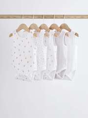 Боди без рукавов для малышей Next K79-885, 5 шт., Белый