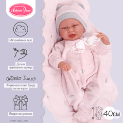 Munecas Antonio Juan Кукла младенец Паула в розовом, 40 см, мягконабивная (33112)