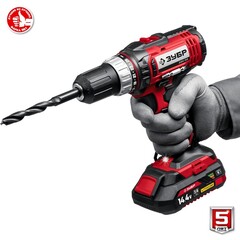 ЗУБР С1, 14.4 В, 35 Н·м, 1 АКБ (2 А·ч), дрель-шуруповерт, кейс (ДШЛ-145-21)