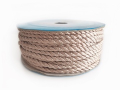 Шнур декоративный синтетический с люрексом 3,5мм розовое золото