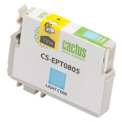 Картридж струйный Cactus CS-EPT0805 T0805 светло-голубой (11.4мл) для Epson Stylus Photo P50, PX650, PX660, PX700, PX700W, PX710, PX710W, PX720, PX720WD, PX800, PX800FW, PX810, PX810FW, PX820, PX820FWD, R265, R285, R360, RX560, RX585, RX685