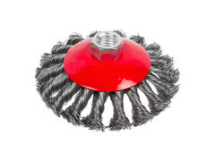 45-2-810 Щетка-крацовка коническая, витая стальная проволока, посадочная гайка М14, 100мм (РемоКолор)