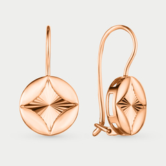 Серьги для женщин из розового золота 585 пробы без вставки (арт. Сд3899)