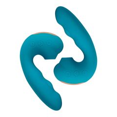 Голубой вибратор Tara с вакуумной стимуляцией и функцией постукивания - 