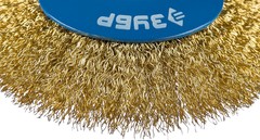 ЗУБР 125 мм, витая стальная латунированная проволока 0.3 мм, коническая щетка-крацовка для УШМ, Профессионал (35267-125)