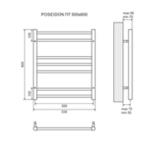 Полотенцесушитель водяной Lemark Poseidon LM42607 П7 500x600