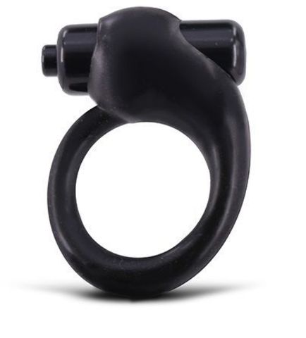 Чёрное эрекционное кольцо с вибрацией - Seven Creations 2621-02BLK-BCD GP