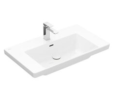 Villeroy&Boch 4A708001 Subway 3.0 Раковина для установки на тумбу 800*470мм, с 1 отв. под смеситель, с переливом, нешлифован.цвет альпийский белый фото