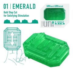 Зеленый мастурбатор-стимулятор Tenga Uni Emerald - 