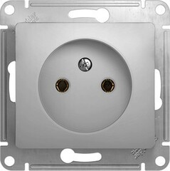 Розетка 1-м без заземл. СП алюминий GSL000341