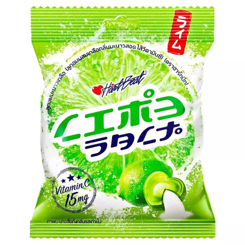 Конфеты карамельные соленые Лайм с Витамином С Hartbeat Salt Lime Candy, 120 гр