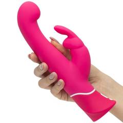 Розовый вибратор-кролик G-Spot Rechargeable Rabbit Vibrator - 24,1 см. - 