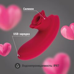 Вакуумный стимулятор клитора с рабочей частью в форме бутона - 