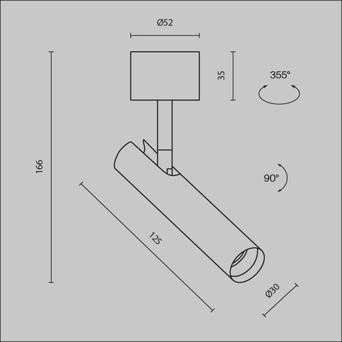 Потолочный светильник Maytoni Focus t C141CL-L125-6W4K-B