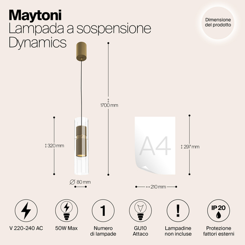 Подвесной светильник Maytoni Dynamics MOD326PL-01MG
