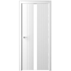 Купить Межкомнатная дверь эмаль Геометрия 8 белая стекло белое