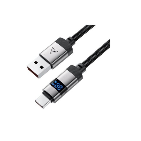 Кабель ACEFAST C15-04 USB-A To USB-C Zinc Alloy Digital Display Braided Charging Data Cable, черный