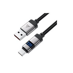 Кабель ACEFAST C15-04 USB-A To USB-C Zinc Alloy Digital Display Braided Charging Data Cable, черный