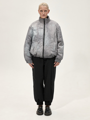 Бомбер стеганый вареный "Беломорканал". Сине-бурый