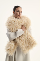 Шарф меховое боа беж