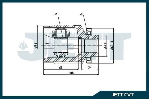 ШРУС внутренний JETT V40-4030
