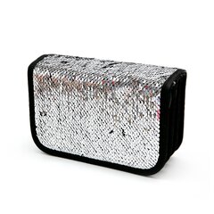 Пенал 3 отделения Alingar, пайетки, молния, 120 х 190 мм, "Хамелион", микс (пайетки серебро, розовые, фиолет,красные)