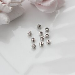 Бусина разделитель (спейсер), 4*3 мм, родий, 10 штук, Р043