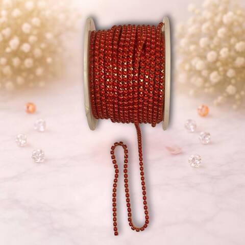 стразовая лента жемчуг-золото-красный 0,3мм