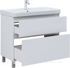 Aquanet 345378 Тумба с раковиной Вега 90 (Ирис) напольная 2 ящ. цв. белый глянец (345378)