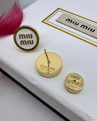 Серьги-пусеты MIUMIU круглые с эмалью