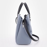 Сумка Саломея 166 гладкий серо-голубой + черный