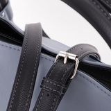 Сумка Саломея 362 гладкий серо-голубой + черный