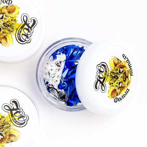 Zoo Nail Фольга поталь 14*14 см синяя/серебро